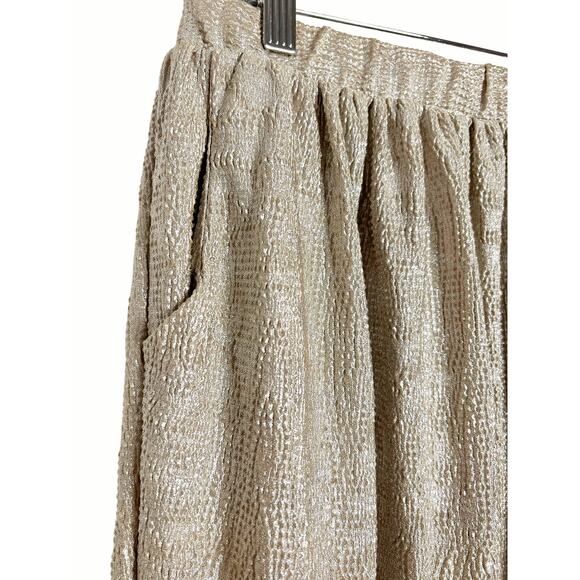 Anthropologie Pins & Needles Metallic Gold Mini Skirt Size Medium - Picture 2 of 6